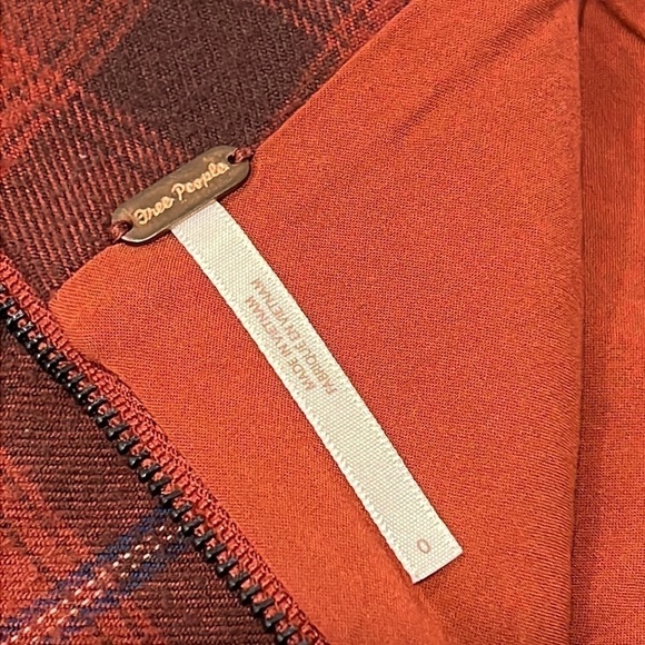 FREE PEOPLE Tessa Red Plaid Faux Wrap Mini Skirt Size 0 - Picture 10 of 14